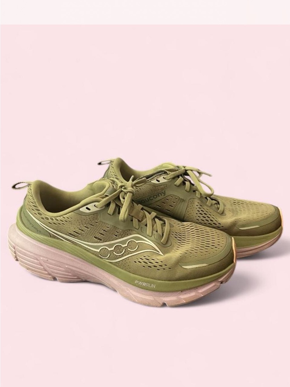 Saucony Women's Olive Green Mesh Running Sneakers